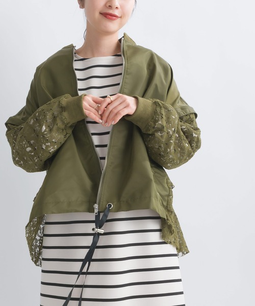 PICCIN（ピッチン）の「【WEB限定】2WAYレースドッキングブルゾン（ブルゾン・レディース・ブラック/カーキ・M）」の18枚目の写真