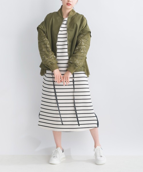 PICCIN（ピッチン）の「【WEB限定】2WAYレースドッキングブルゾン（ブルゾン・レディース・ブラック/カーキ・M）」の19枚目の写真