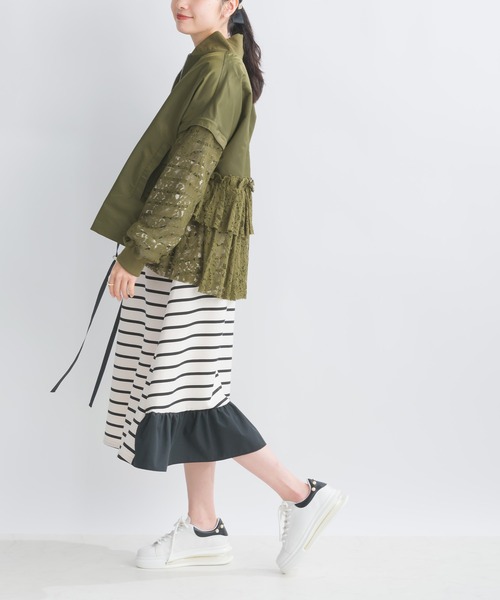 PICCIN（ピッチン）の「【WEB限定】2WAYレースドッキングブルゾン（ブルゾン・レディース・ブラック/カーキ・M）」の20枚目の写真