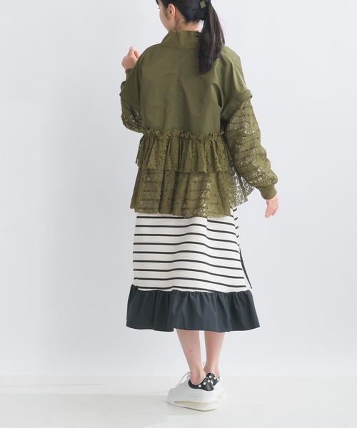 PICCIN（ピッチン）の「【WEB限定】2WAYレースドッキングブルゾン（ブルゾン・レディース・ブラック/カーキ・M）」の21枚目の写真