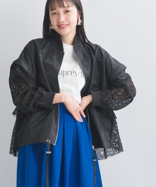 PICCIN（ピッチン）の「【WEB限定】2WAYレースドッキングブルゾン（ブルゾン・レディース・ブラック/カーキ・M）」の3枚目の写真