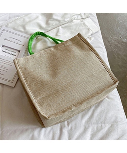 Miniministore（ミニミニストア）の「ジュートバッグ 春夏ハンドバッグ リネン（ハンドバッグ・レディース・オフホワイト/ブラック/グリーン・FREE）」の16枚目の写真