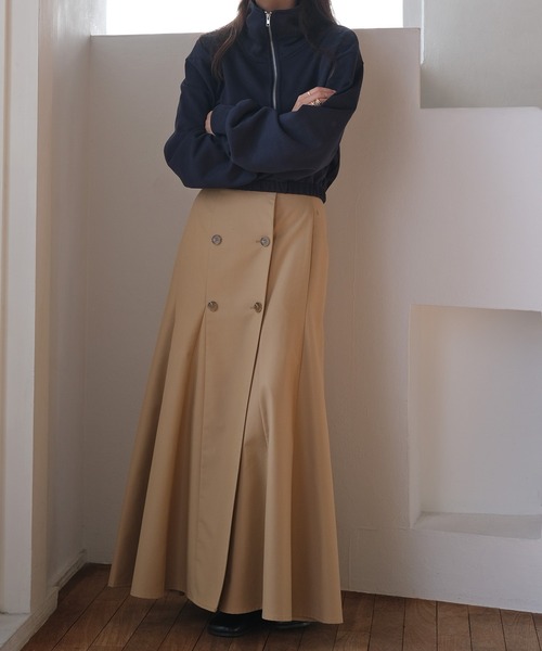 AKTE（アクテ）の「ダブルボタンマーメイドラインスカート（スカート