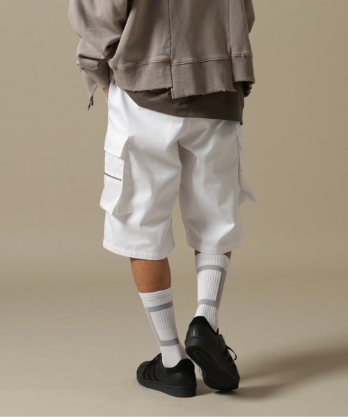 DANKE SCHON（ダンケシェーン）の「DankeSchon/ダンケシェーン/TCツイルジップカーゴショーツ（カーゴパンツ・メンズ・ホワイト/ブラック・MEDIUM/LARGE）」の3枚目の写真