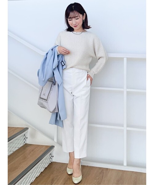 【セール】【洗える／伸縮性／シワになりにくい】オンオフ可！センタープレス入り定番スティックパンツ（その他パンツ）｜COUP DE CHANCE（クードシャンス）