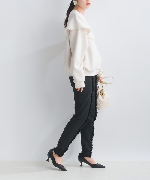 PICCIN(ピッチン)の「【WEB限定】スポンジリバービッグカラープルオーバー(Tシャツ/カットソー・レディース・オフホワイト/ブラック系その他/グレー・S/M/L)」の9枚目の写真