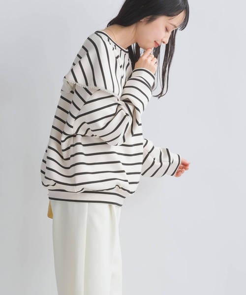 PICCIN(ピッチン)の「【WEB限定】スポンジリバービッグカラープルオーバー(Tシャツ/カットソー・レディース・オフホワイト/ブラック系その他/グレー・S/M/L)」の13枚目の写真