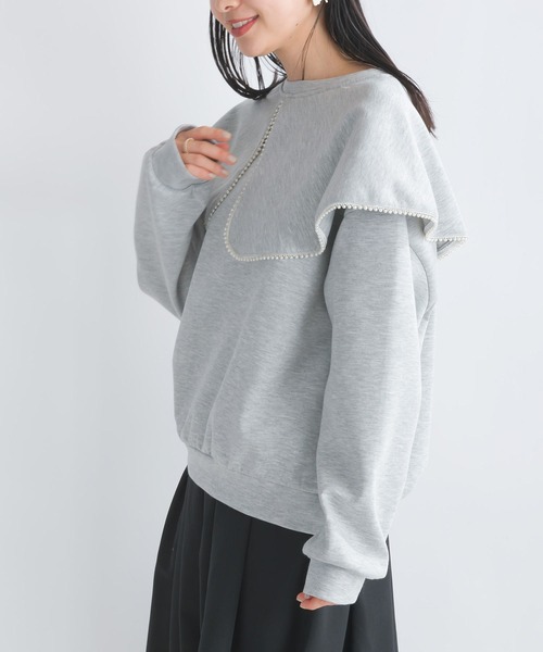 PICCIN(ピッチン)の「【WEB限定】スポンジリバービッグカラープルオーバー(Tシャツ/カットソー・レディース・オフホワイト/ブラック系その他/グレー・S/M/L)」の19枚目の写真