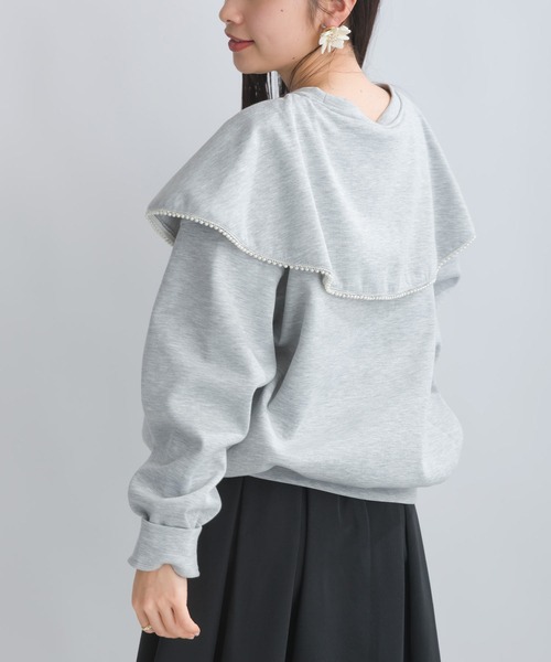 PICCIN(ピッチン)の「【WEB限定】スポンジリバービッグカラープルオーバー(Tシャツ/カットソー・レディース・オフホワイト/ブラック系その他/グレー・S/M/L)」の20枚目の写真