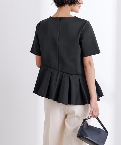 tシャツ アシンメトリー シフォンフリル ドッキングデザインTOPS レディース titivate tシャツ シフォンフリルドッキングトップス レディース