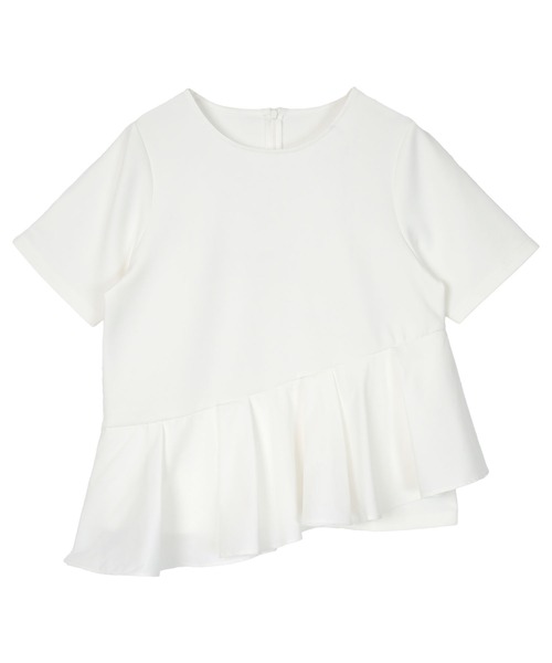 ユアーズ ur's アシンメトリーフリルドッキングTシャツ （ホワイト） アシンメトリーフリルドッキングTシャツ | ur's（ユアーズ）