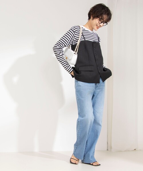 Rie Miller（リエミラー）の「《セットアップ対応》ウォッシャブルビスチェ（ベスト・レディース・ベージュ/ブラック・38）」の18枚目の写真