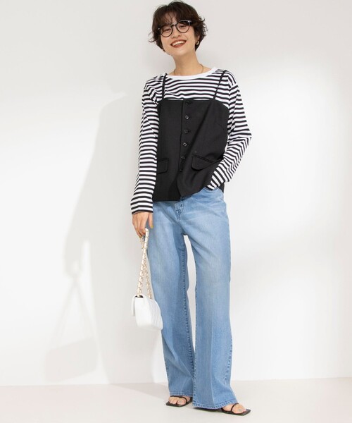 Rie Miller（リエミラー）の「《セットアップ対応》ウォッシャブルビスチェ（ベスト・レディース・ベージュ/ブラック・38）」の17枚目の写真