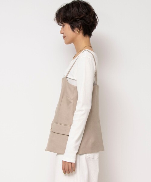 Rie Miller（リエミラー）の「《セットアップ対応》ウォッシャブルビスチェ（ベスト・レディース・ベージュ/ブラック・38）」の16枚目の写真