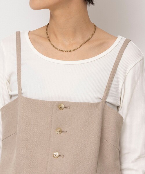 Rie Miller（リエミラー）の「《セットアップ対応》ウォッシャブルビスチェ（ベスト・レディース・ベージュ/ブラック・38）」の7枚目の写真