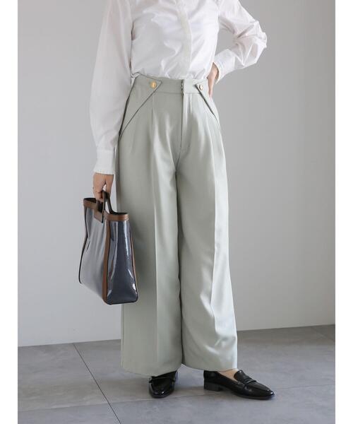 Te chichi(テチチ)の「ツイルワイドスラックス(その他パンツ・レディース・ミント/オフホワイト/グレー・F)」の3枚目の写真