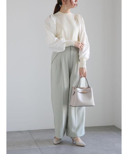 Te chichi(テチチ)の「ツイルワイドスラックス(その他パンツ・レディース・ミント/オフホワイト/グレー・F)」の11枚目の写真