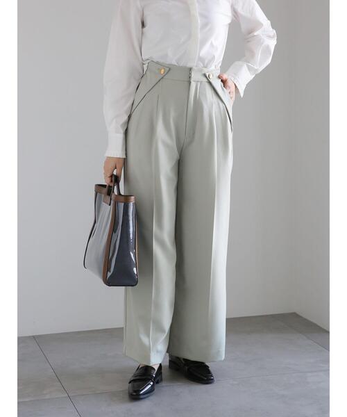 Te chichi(テチチ)の「ツイルワイドスラックス(その他パンツ・レディース・ミント/オフホワイト/グレー・F)」の4枚目の写真