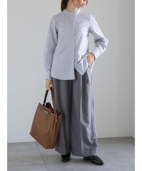 Te chichi(テチチ)の「ツイルワイドスラックス(その他パンツ・レディース・ミント/オフホワイト/グレー・F)」の6枚目の写真