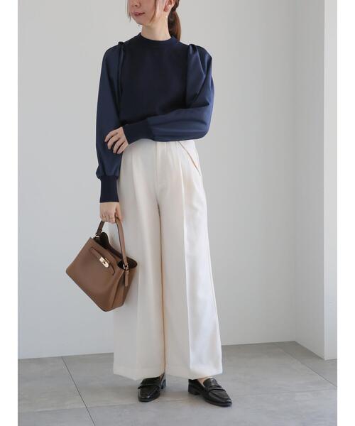 Te chichi(テチチ)の「ツイルワイドスラックス(その他パンツ・レディース・ミント/オフホワイト/グレー・F)」の8枚目の写真