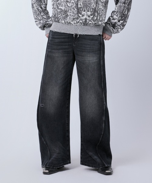 JNBY（ジェーエヌビーワイ）の「Stylized Curved-leg Jeans / カーブジーンズ（デニムパンツ・レディース・ブルー/グレー/ブラック・34/38/36）」の10枚目の写真