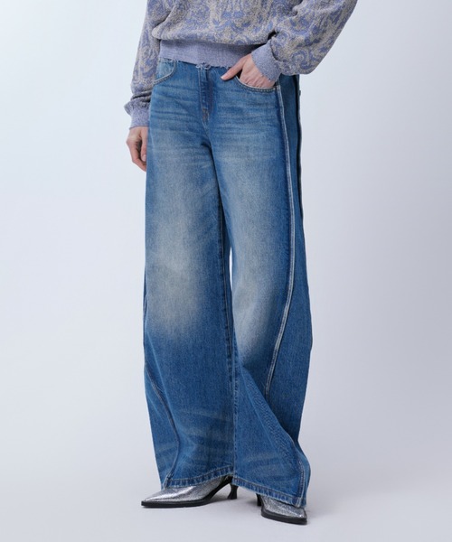 JNBY（ジェーエヌビーワイ）の「Stylized Curved-leg Jeans / カーブジーンズ（デニムパンツ・レディース・ブルー/グレー/ブラック・34/38/36）」の19枚目の写真