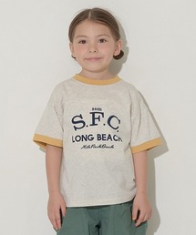 【型崩れしないやわらかコットン】ロゴプリントリンガービッグTシャツ