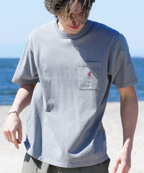 Gramicci(グラミチ)の「GRAMICCI/グラミチ 半袖Tシャツ レギュラーシルエット オーガニックコットン G304-OGJ(Tシャツ/カットソー・メンズ・ブルーグレー/スミクロ/ストーン/ホワイト/ヘザーグレー/カーキ・XL/L/M)」の5枚目の写真
