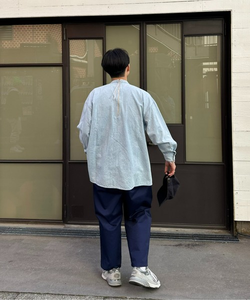 SOUNDSGOOOOD(サウンズグッド)の「【SOUNDS GOOOOD / サウンズグッド】切替バックジップバンドカラープルオーバーシャツ(シャツ/ブラウス・メンズ・ブラック/ブラウン/サックスブルー/ブルー・ONE SIZE)」の18枚目の写真