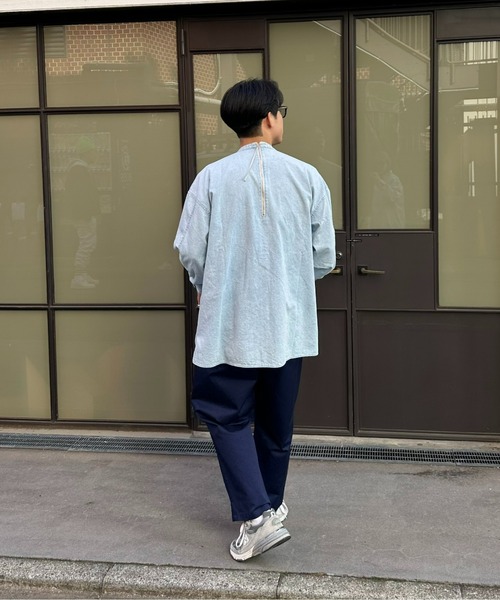 SOUNDSGOOOOD(サウンズグッド)の「【SOUNDS GOOOOD / サウンズグッド】切替バックジップバンドカラープルオーバーシャツ(シャツ/ブラウス・メンズ・ブラック/ブラウン/サックスブルー/ブルー・ONE SIZE)」の19枚目の写真