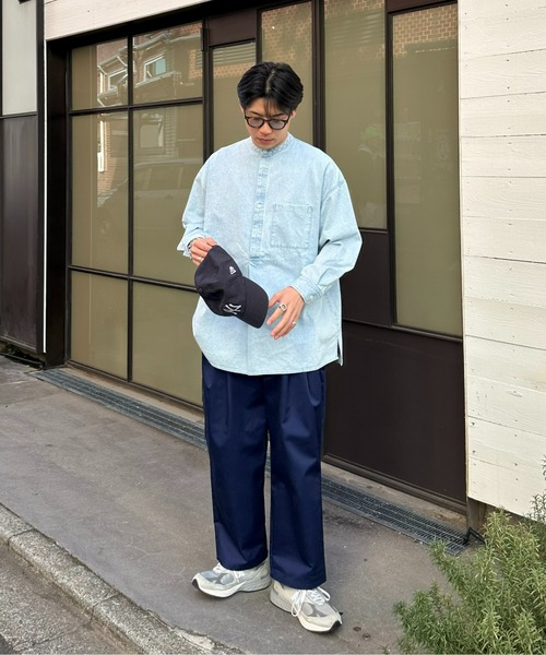 SOUNDSGOOOOD(サウンズグッド)の「【SOUNDS GOOOOD / サウンズグッド】切替バックジップバンドカラープルオーバーシャツ(シャツ/ブラウス・メンズ・ブラック/ブラウン/サックスブルー/ブルー・ONE SIZE)」の17枚目の写真