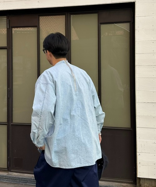 SOUNDSGOOOOD(サウンズグッド)の「【SOUNDS GOOOOD / サウンズグッド】切替バックジップバンドカラープルオーバーシャツ(シャツ/ブラウス・メンズ・ブラック/ブラウン/サックスブルー/ブルー・ONE SIZE)」の16枚目の写真