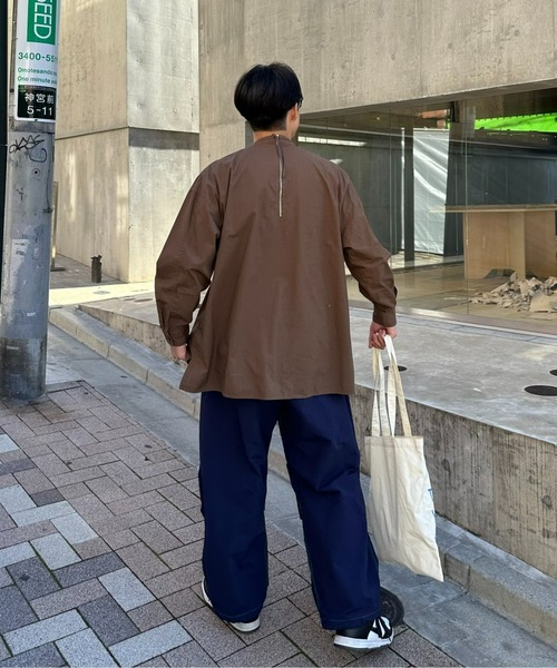 SOUNDSGOOOOD(サウンズグッド)の「【SOUNDS GOOOOD / サウンズグッド】切替バックジップバンドカラープルオーバーシャツ(シャツ/ブラウス・メンズ・ブラック/ブラウン/サックスブルー/ブルー・ONE SIZE)」の14枚目の写真