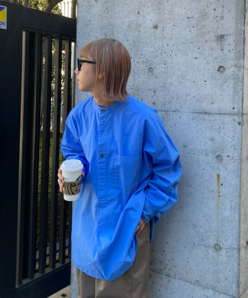 SOUNDSGOOOOD(サウンズグッド)の「【SOUNDS GOOOOD / サウンズグッド】切替バックジップバンドカラープルオーバーシャツ(シャツ/ブラウス・メンズ・ブラック/ブラウン/サックスブルー/ブルー・ONE SIZE)」の20枚目の写真