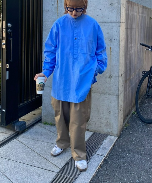 SOUNDSGOOOOD(サウンズグッド)の「【SOUNDS GOOOOD / サウンズグッド】切替バックジップバンドカラープルオーバーシャツ(シャツ/ブラウス・メンズ・ブラック/ブラウン/サックスブルー/ブルー・ONE SIZE)」の21枚目の写真