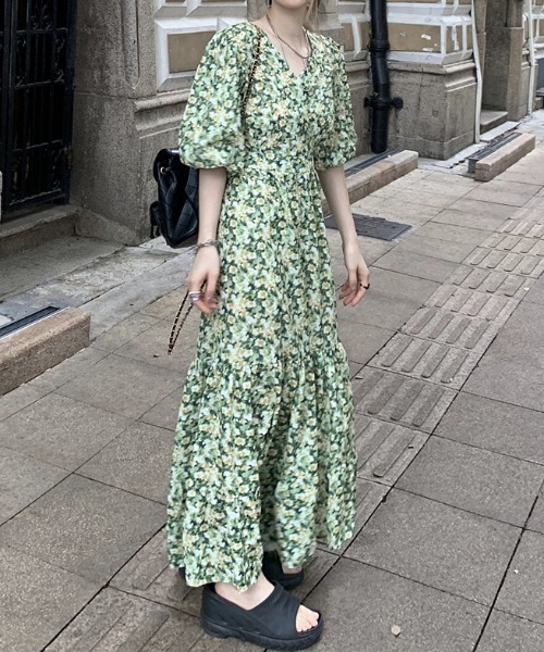 N.s(エヌドットエス)の「花柄カシュクールワンピース(ワンピース・レディース・グリーン・M/S/L)」の10枚目の写真
