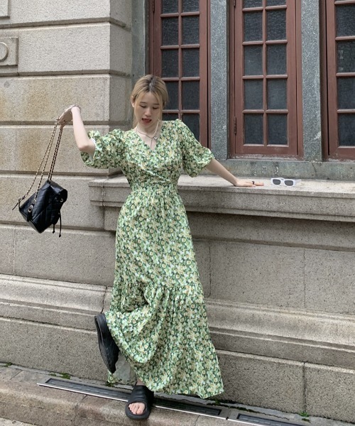 N.s(エヌドットエス)の「花柄カシュクールワンピース(ワンピース・レディース・グリーン・M/S/L)」の4枚目の写真