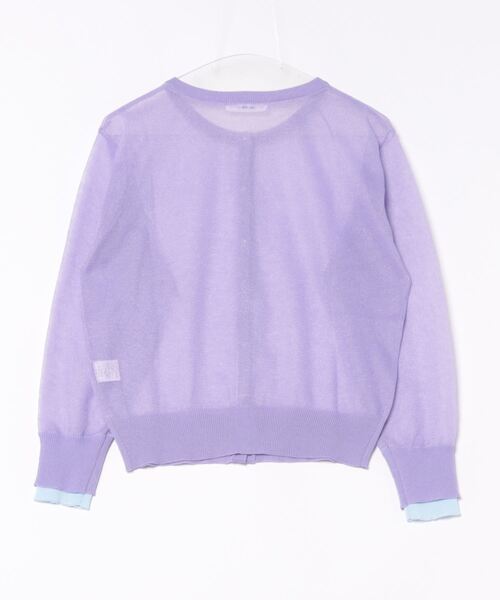 DouDou（ドゥドゥ）の「【WEB限定】 ダブルカフスシアークルーカーディガン（カーディガン/ボレロ・レディース・グリーン/オフホワイト/バイオレット/ブラック・FREE）」の5枚目の写真