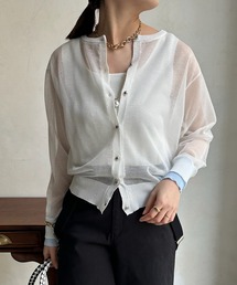 DouDou | 【WEB限定】 ダブルカフスシアークルーカーディガン(カーディガン/ボレロ)