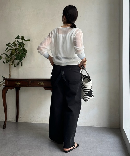 DouDou（ドゥドゥ）の「【WEB限定】 ダブルカフスシアークルーカーディガン（カーディガン/ボレロ・レディース・グリーン/オフホワイト/バイオレット/ブラック・FREE）」の16枚目の写真