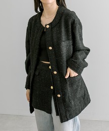 mystic | 【2色展開】ツイードジャケット(ノーカラージャケット)