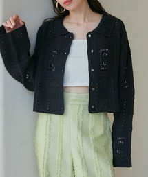 VIS | 【STAYC/SUMIN着用】衿付きクロシェレースカーデガン(カーディガン/ボレロ)