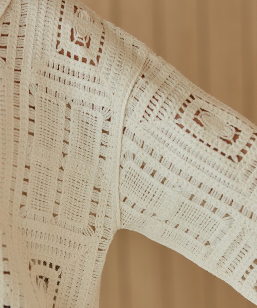 VIS（ビス）の「クロシェカーデガン（カーディガン/ボレロ・レディース・ブラック/キナリ・FREE）」の22枚目の写真