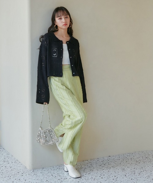 VIS（ビス）の「クロシェカーデガン（カーディガン/ボレロ・レディース・ブラック/キナリ・FREE）」の16枚目の写真