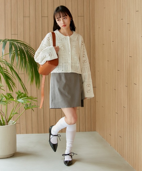 VIS（ビス）の「クロシェカーデガン（カーディガン/ボレロ・レディース・ブラック/キナリ・FREE）」の14枚目の写真