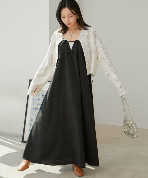 VIS（ビス）の「クロシェカーデガン（カーディガン/ボレロ・レディース・ブラック/キナリ・FREE）」の7枚目の写真