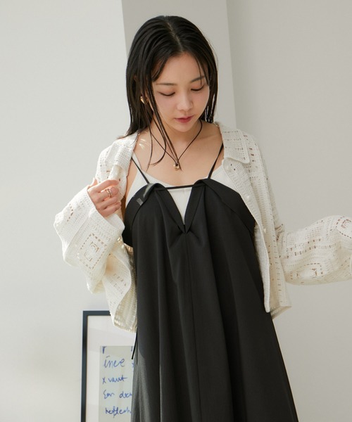 VIS（ビス）の「クロシェカーデガン（カーディガン/ボレロ・レディース・ブラック/キナリ・FREE）」の9枚目の写真
