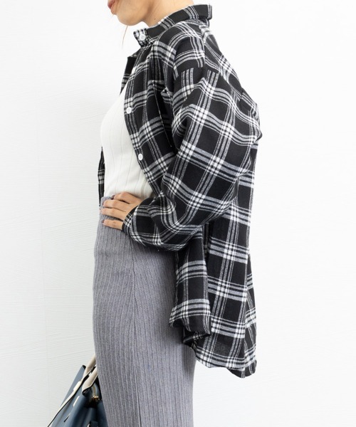 Miniministore(ミニミニストア)の「チェック柄 シャツブラウス レディース(シャツ/ブラウス・レディース・ホワイト/ブラック・XL/L)」の15枚目の写真