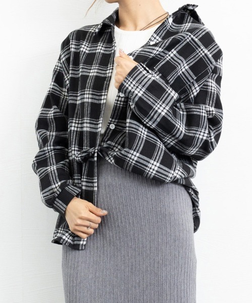 Miniministore(ミニミニストア)の「チェック柄 シャツブラウス レディース(シャツ/ブラウス・レディース・ホワイト/ブラック・XL/L)」の16枚目の写真