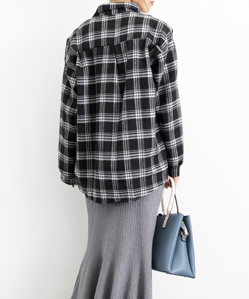 Miniministore(ミニミニストア)の「チェック柄 シャツブラウス レディース(シャツ/ブラウス・レディース・ホワイト/ブラック・XL/L)」の17枚目の写真